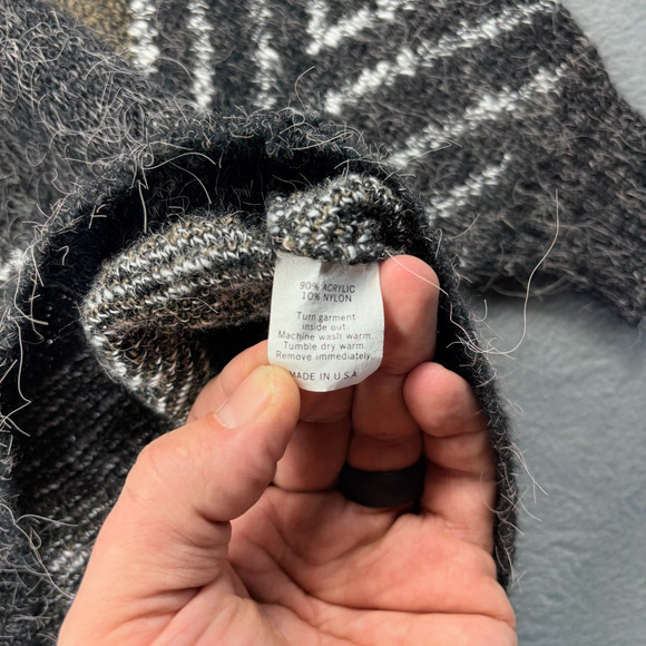 Le Tigre Sweater Boys XL Size 20 Brown Geometric Fuzzy Hairy Brushed Long Sleeve - Picture 4 of 7